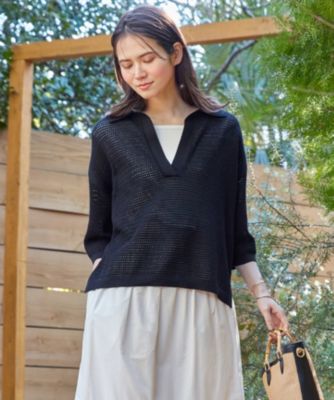 集英社HAPPY PLUS STORE23区 S（ニジュウサンク エス）/【SLOW/一部店舗限定】コットンコードメッシュ ニット