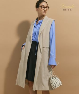 BEIGE，(ベイジ)の【VERY NaVY 6月号掲載】 CAROLE / ロングテーラードジレ通販 eclat premium（エクラプレミアム）