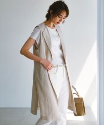 集英社HAPPY PLUS STORE23区（ニジュウサンク）/【CLASSY.6月号掲載/洗える】リネンレーヨンストレッチ ジレ