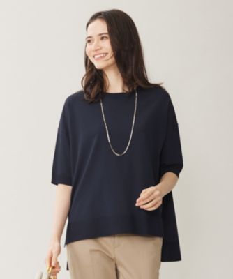 美品 自由区 SHIHO着用 24SS クレープストレッチプルオーバー ニット