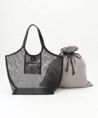 ANY(エニィ)のギンガムチェック巾着付メッシュトートバッグ通販