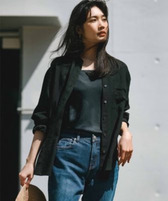 集英社HAPPY PLUS STORE23区 S（ニジュウサンク エス）/【洗える】LIBECO バンドカラー シャツ