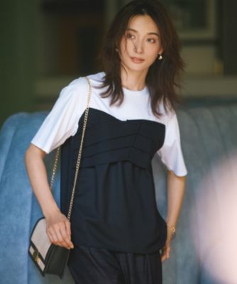 23区 スムースデザイン コンビ カットソー（WEB限定カラーあり