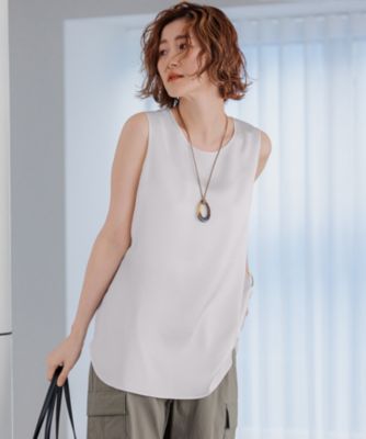 集英社HAPPY PLUS STORE23区 L（ニジュウサンク エル）/【洗える】サテン タンクトップ
