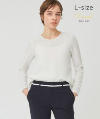 集英社HAPPY PLUS STOREBEIGE，（ベイジ）/【洗える・L-size】SHELBY / ロングスリーブブラウス
