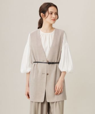 集英社HAPPY PLUS STORE自由区 L（ジユウク　エル）/【洗える】ライトカラミミドル丈 ジレ