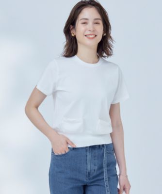 集英社HAPPY PLUS STORE組曲（クミキョク）/【洗える・6色展開】ポケット付き 半袖ニット