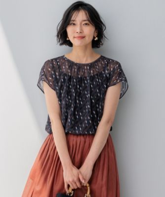 【美品】23区 24SS 完売品 洗える Ratti ウォールプリント ブラウス 23区(ニジュウサンク)の【洗える】Ratti ウォールプリント