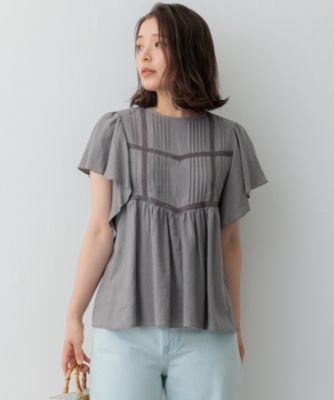 集英社HAPPY PLUS STORE23区 L（ニジュウサンク エル）/【SLOW/一部店舗限定】ブライトリネン デザイン ブラウス