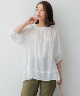 集英社HAPPY PLUS STORE23区 S（ニジュウサンク エス）/【SLOW/一部店舗限定】コットンローンウェーブ ブラウス