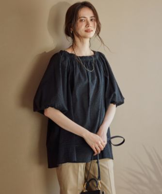 訳あり 23区(ニジュウサンク)の【SLOW/一部店舗限定】コットンローン トップス