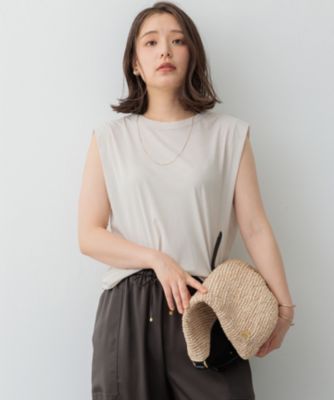 集英社HAPPY PLUS STORE23区 L（ニジュウサンク エル）/【SLOW/一部店舗限定】シアーツイストシングルジャージー ノースリーブ カットソー
