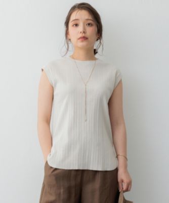 tシャツ 「SLOW/一部店舗限定」ランダムリブフライス フレンチスリーブ カットソー レディース 23区 tシャツ 「SLOW/一部店舗限定」ランダムリブフライス