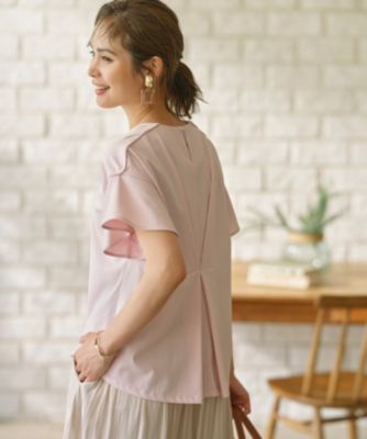 集英社HAPPY PLUS STORE組曲（クミキョク）/GIZAプレーティング天竺フリルスリーブ Tシャツ