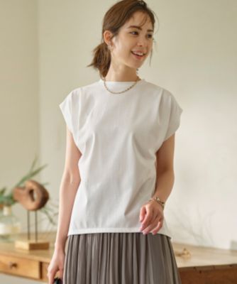 集英社HAPPY PLUS STORE組曲 S（クミキョク　エス）/【UVケア・接触冷感】GIZAプレーティング天竺フレンチスリーブ Tシャツ