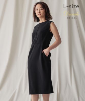 BEIGE ベイジ　CINDY クルーネックドレス　ワンピース　パイピング　M BEIGE，(ベイジ)の【L-size】CINDY / クルーネックドレス