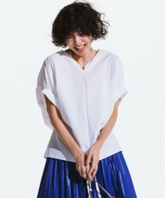 ICB 【接触冷感・UVカット・洗える】ヴィンテージスパンブロード　ブラウス ICB｜【接触冷感・UVカット・洗える】ヴィンテージスパン