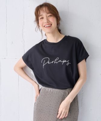 集英社HAPPY PLUS STOREany FAM（エニィファム）/【汗ジミ防止加工】シルケットスムースフレンチスリーブ刺繍ロゴTシャツ