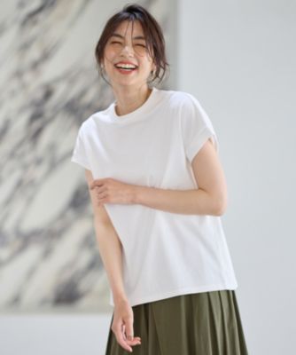 集英社HAPPY PLUS STOREany FAM（エニィファム）/【UVケア/接触冷感】モックネックフレンチスリーブＴシャツ