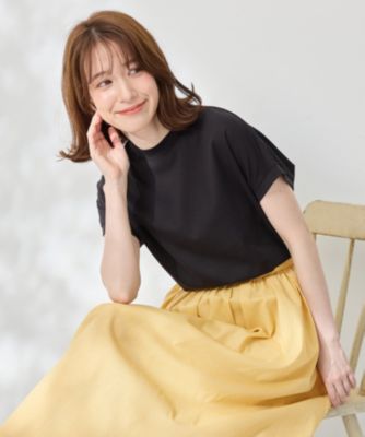 集英社HAPPY PLUS STOREany FAM（エニィファム）/【UVケア/接触冷感】モックネックフレンチスリーブＴシャツ