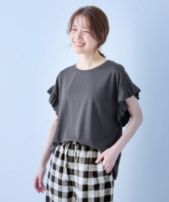 集英社HAPPY PLUS STOREany FAM（エニィファム）/【洗濯機可】ストレッチピケフリルTシャツ