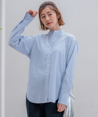 24ss ニジュウサンク 23区 CANCLINI バンドカラー シャツ 38 23区 S(ニジュウサンク エス)の【洗える】CANCLINI バンドカラー