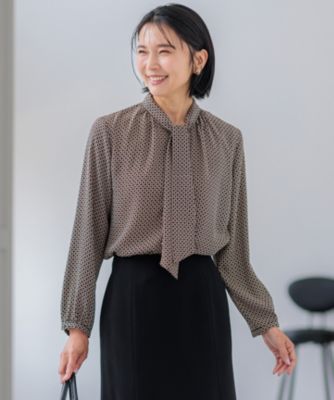 集英社HAPPY PLUS STORE23区 L（ニジュウサンク エル）/【洗える】スクエアチェーンプリント ブラウス