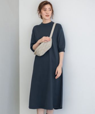 【美品】23区【洗える】ヴィスコースストレッチ パフスリーブ ニットワンピース 23区｜【洗える】ヴィスコースストレッチ パフスリーブ ニット