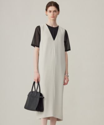 ICB(アイシービー)の【洗える】ライトダブルクロス Vネックワンピース  