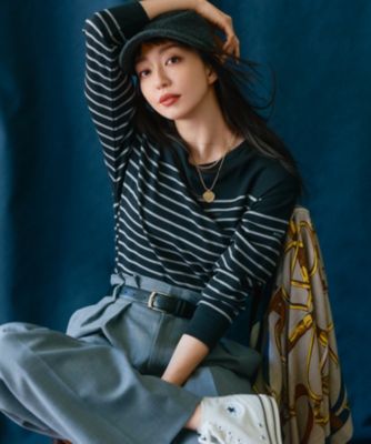 Armor-lux クロップドボーダー カットソー　23区 洗える】Armor-lux クロップドボーダー カットソー / 23区