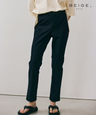 集英社HAPPY PLUS STOREBEIGE，（ベイジ）/【BEIGE、ecru/WEB限定・洗える】RIB BOTTOMS / ウエストゴムストレッチリブパンツ