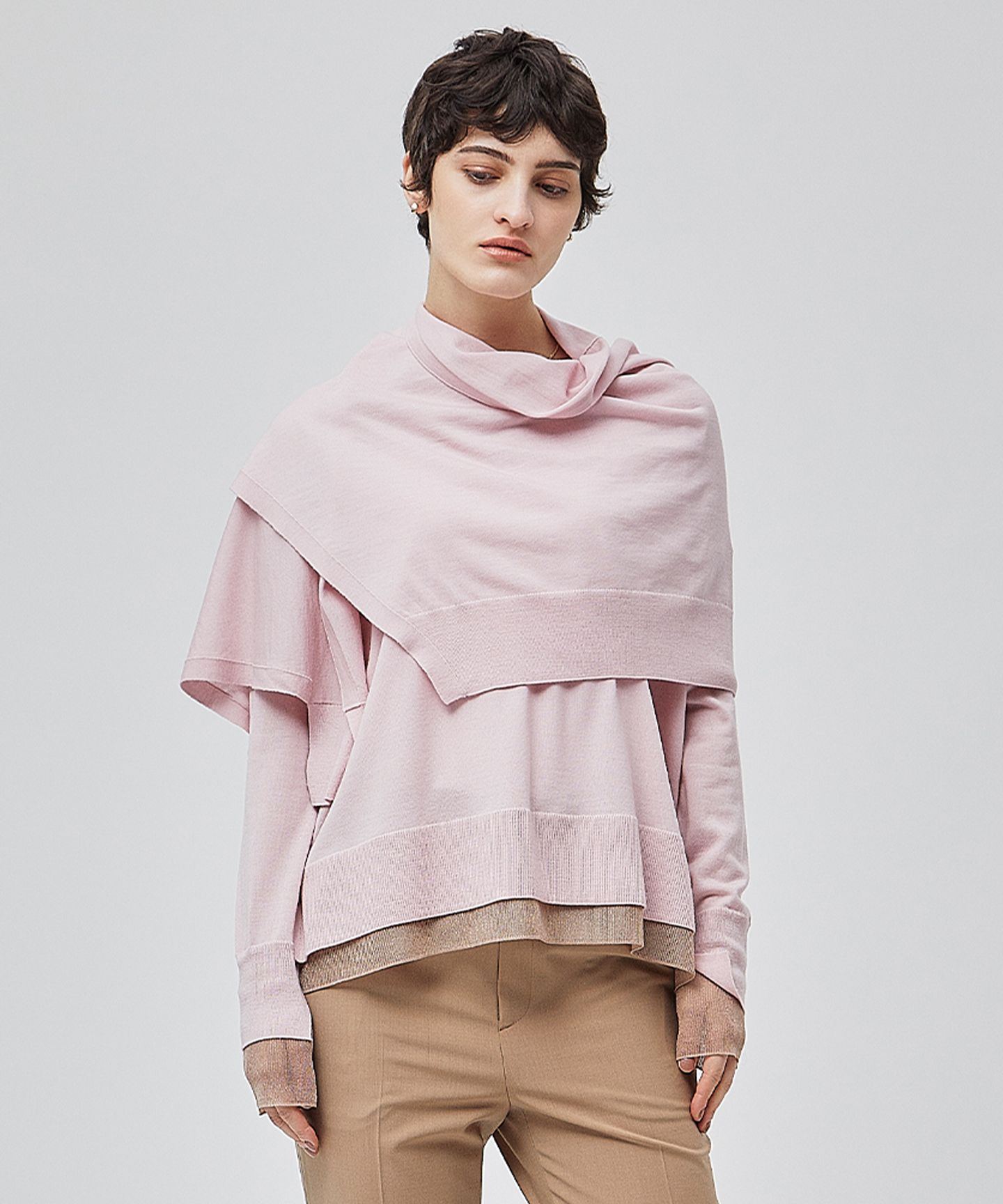 BEIGE,(ベイジ)/【洗える】LA MONNAIE / ショールニット