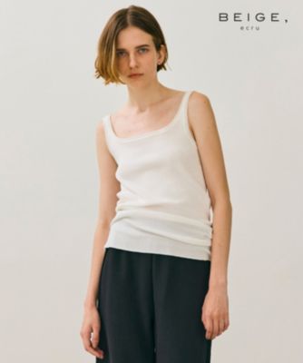 集英社HAPPY PLUS STOREBEIGE，（ベイジ）/【BEIGE、ecru/WEB限定・洗える】RIB TOPS /  コットンシルクリブキャミソール