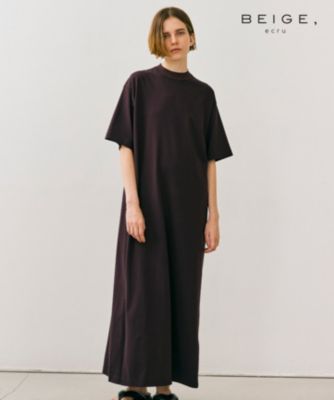 　【BEIGE、ecru/WEB限定・洗える】JERSEY STITCH / コットンAラインワンピース