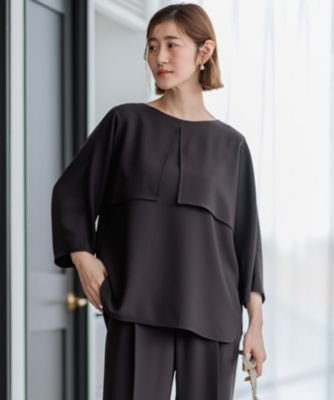 【洗える】ストレッチジョーゼット ケープデザイン カットソー 23区｜【洗える】ストレッチジョーゼット ケープデザイン