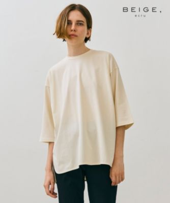 集英社HAPPY PLUS STOREBEIGE，（ベイジ）/【BEIGE、ecru/WEB限定・洗える】JERSEY STITCH / コットンオーバサイズトップス