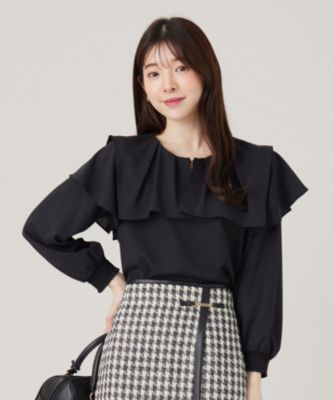 集英社HAPPY PLUS STOREany SiS（エニィスィス）/【洗える】スクエアラッフルカラー ブラウス