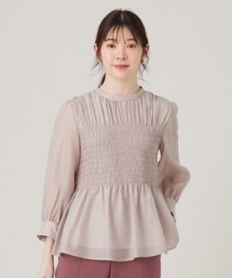 集英社HAPPY PLUS STOREany SiS（エニィスィス）/【洗える】オーガンジーシャーリング ブラウス