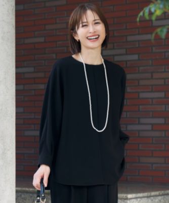 集英社HAPPY PLUS STORE自由区 L（ジユウク　エル）/【カタログ掲載・セットアップ対応・洗える】トリアセダブルクロス ブラウス