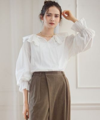 23区／23SS 小さいサイズ32 フォーマル対応◎フリル襟ジョーゼットブラウス 23区／23SS 小さいサイズ32 フォーマル対応◎フリル襟ジョー
