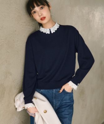 集英社HAPPY PLUS STORE23区 S（ニジュウサンク エス）/【洗える】エンブロイダリーニット