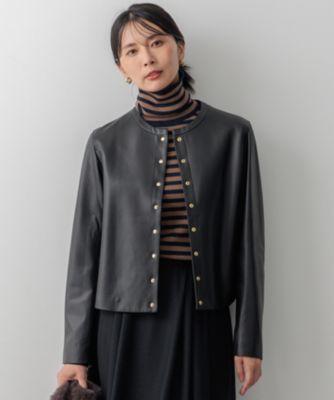 23区 S(ニジュウサンク エス)のラムレザー ノーカラージャケット