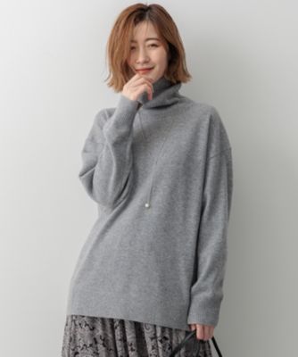 23区 L ピュアカシミヤタートルネックニット