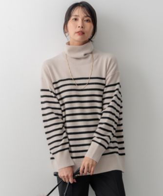 23区 L ピュアカシミヤタートルネックニット