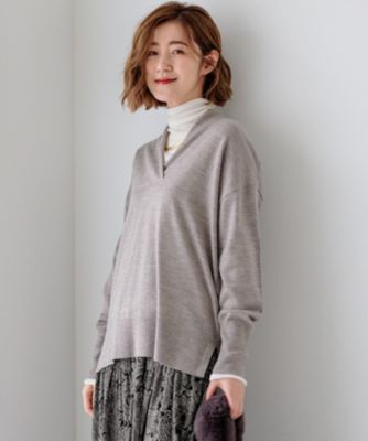 集英社HAPPY PLUS STORE23区（ニジュウサンク）/【洗える】ウールテンジク Vネック ニット