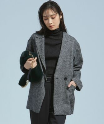 ゆつ　【超美品】23区　ヘリンボーンループツイード ジャケット 23区 S(ニジュウサンク エス)のヘリンボーンループツイード ジャケット