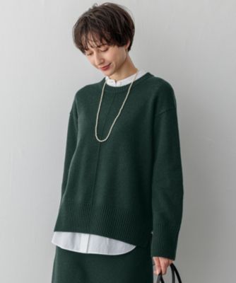 ブラミンク カシミアウールニット ブルー系 定番 セーター カシミヤ