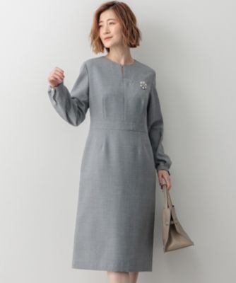 集英社HAPPY PLUS STORE23区 L（ニジュウサンク エル）/【洗える】ウールミックスジョーゼット ワンピース