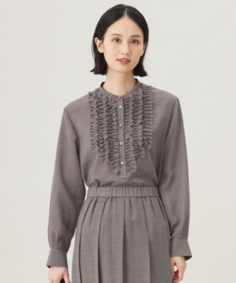 SUKALA】カップ付きオープンネックニットTee(Lサイズ マスタード