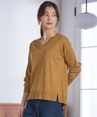 集英社HAPPY PLUS STOREany SiS（エニィスィス）/【ウールブレンドシリーズ】フロント切替Vネック ニット